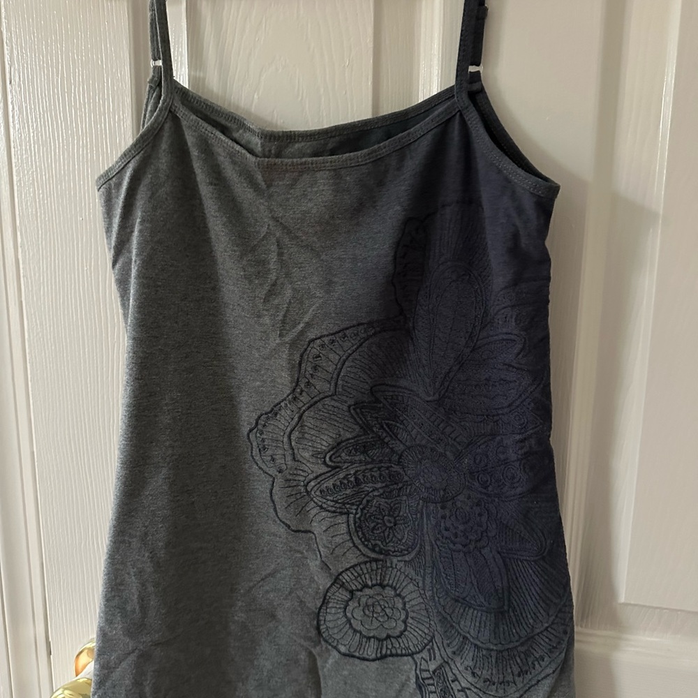 Gray Floral Women's Top